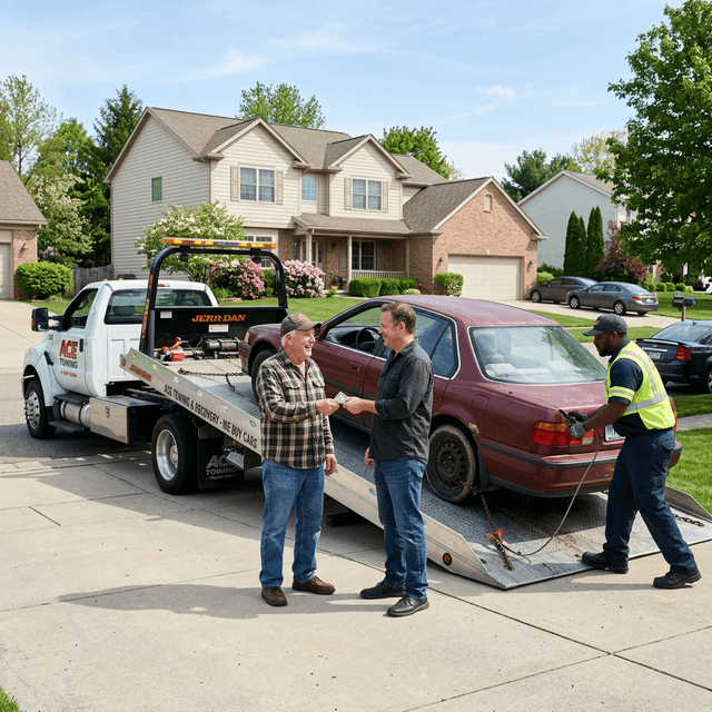 The offer you accepted is the money you get — towing costs are never deducted at the door.