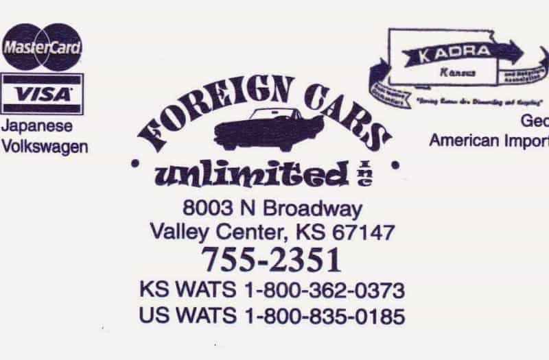 Foreign Cars Unlimited Inc. at 8003 N Broadway St, Valley Center, KS 67147
