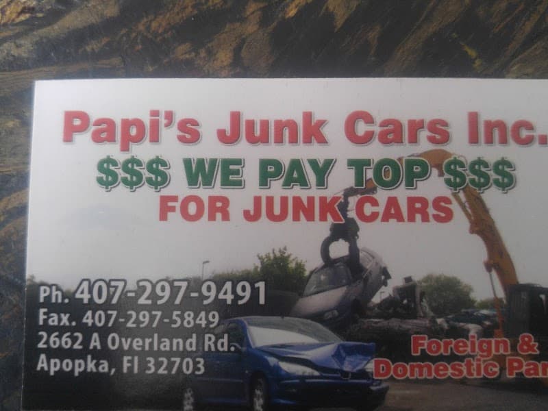 Papi's Auto Recycling at 2662 Overland Rd Suite A, Apopka, FL 32703