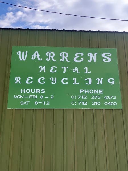 Warren's Metal Recycling at 2188 Dean Ave, Schaller, IA 51053