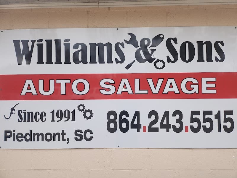 Williams & Sons Auto Parts at 2421 W Georgia Rd, Piedmont, SC 29673