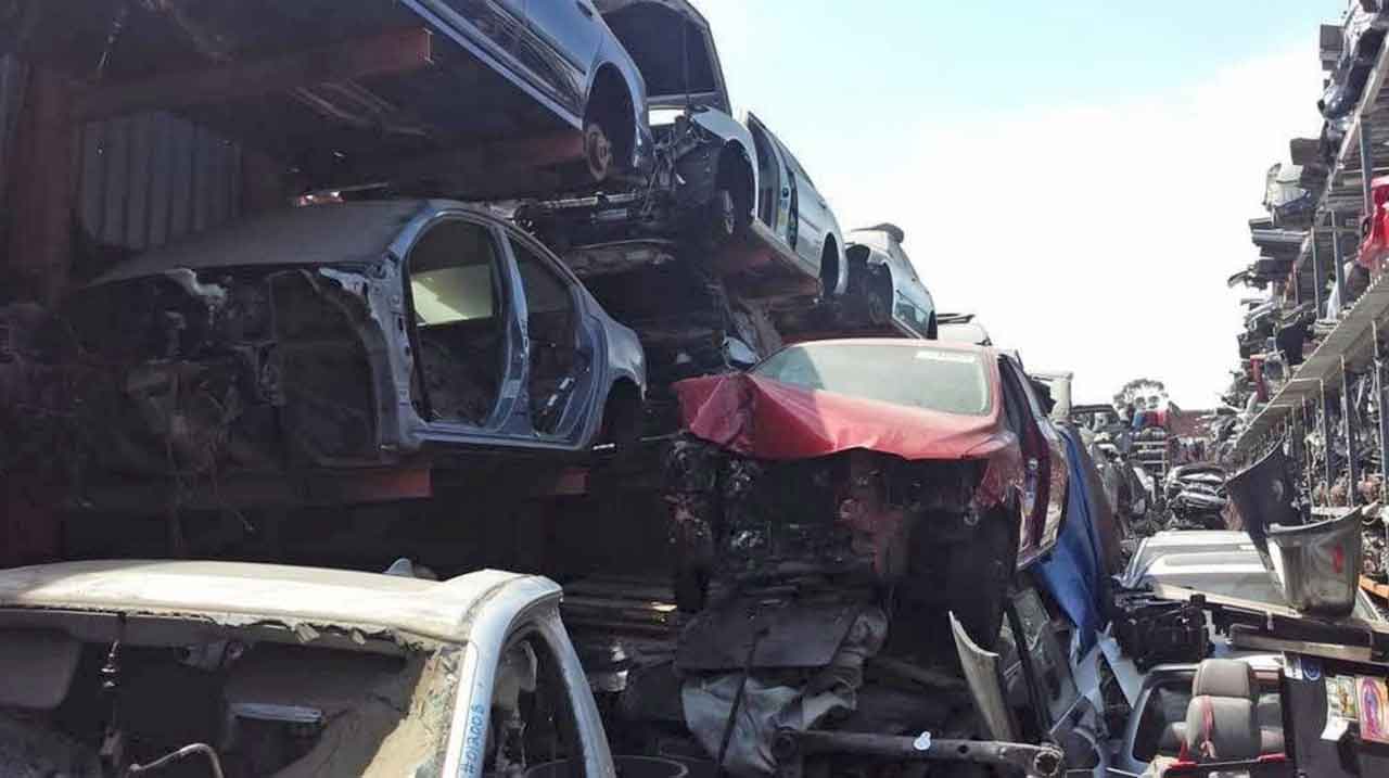 Junked vehicles at AA2 Auto Salvage and Recycling at 45509 Division St, Lancaster, CA 93535