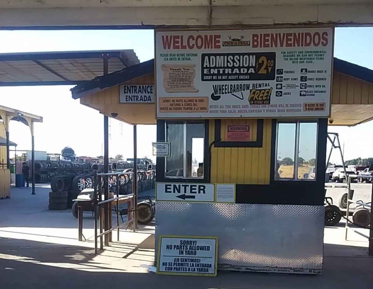 Entrance fee Pick-n-Pull at 3927 Clark Dr, Stockton, CA 95215