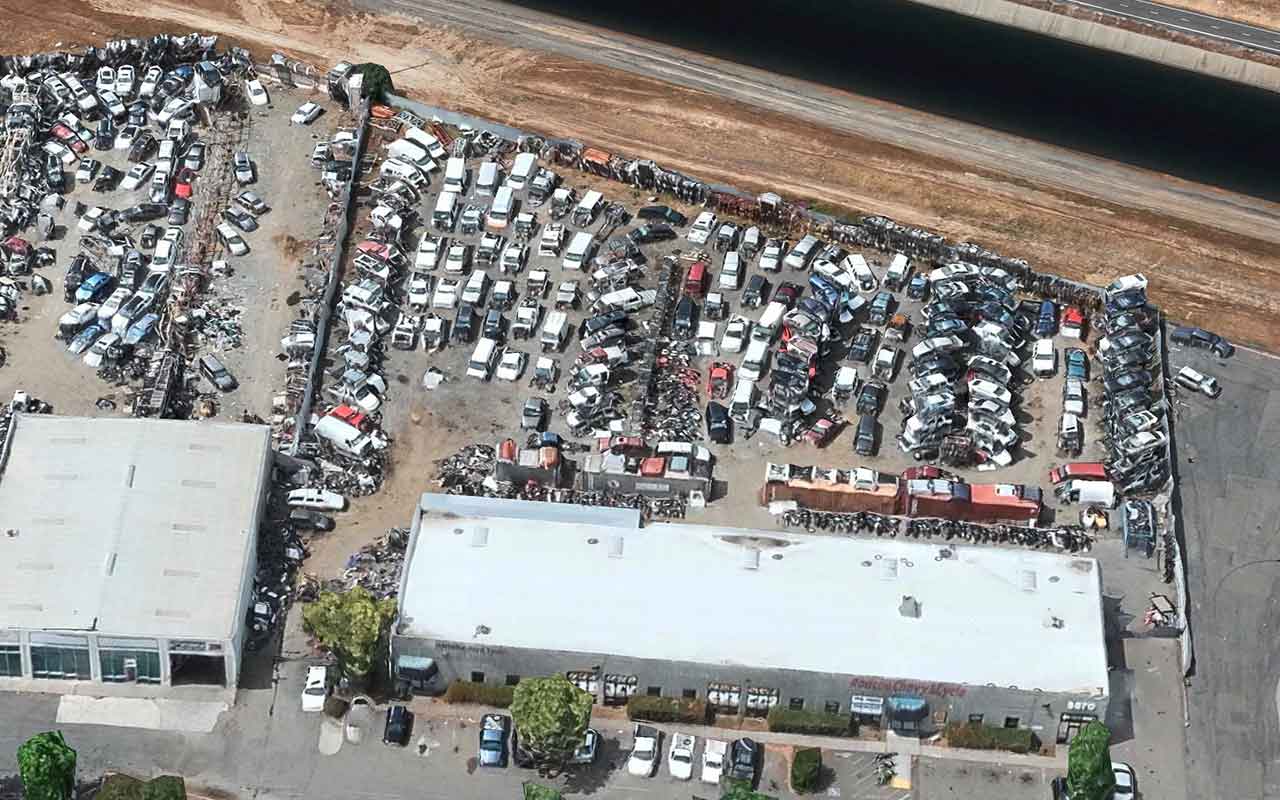 Aerial view of All Ford Auto Wrecking at 3723 Recycle Rd, Rancho Cordova, CA 95742