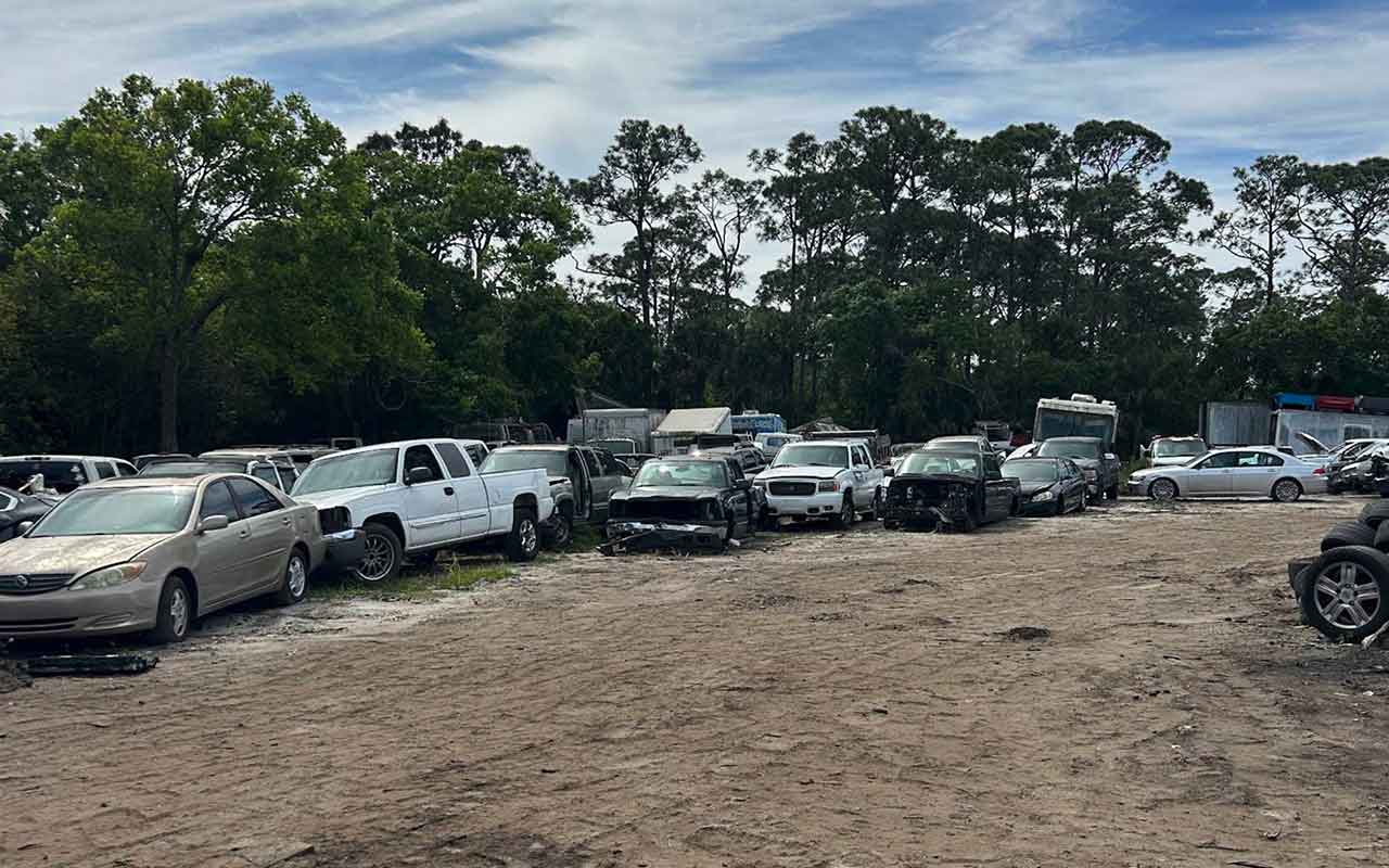 Vehicles inside of Cars Auto Salvage at 4845 45th St, Vero Beach, FL 32967