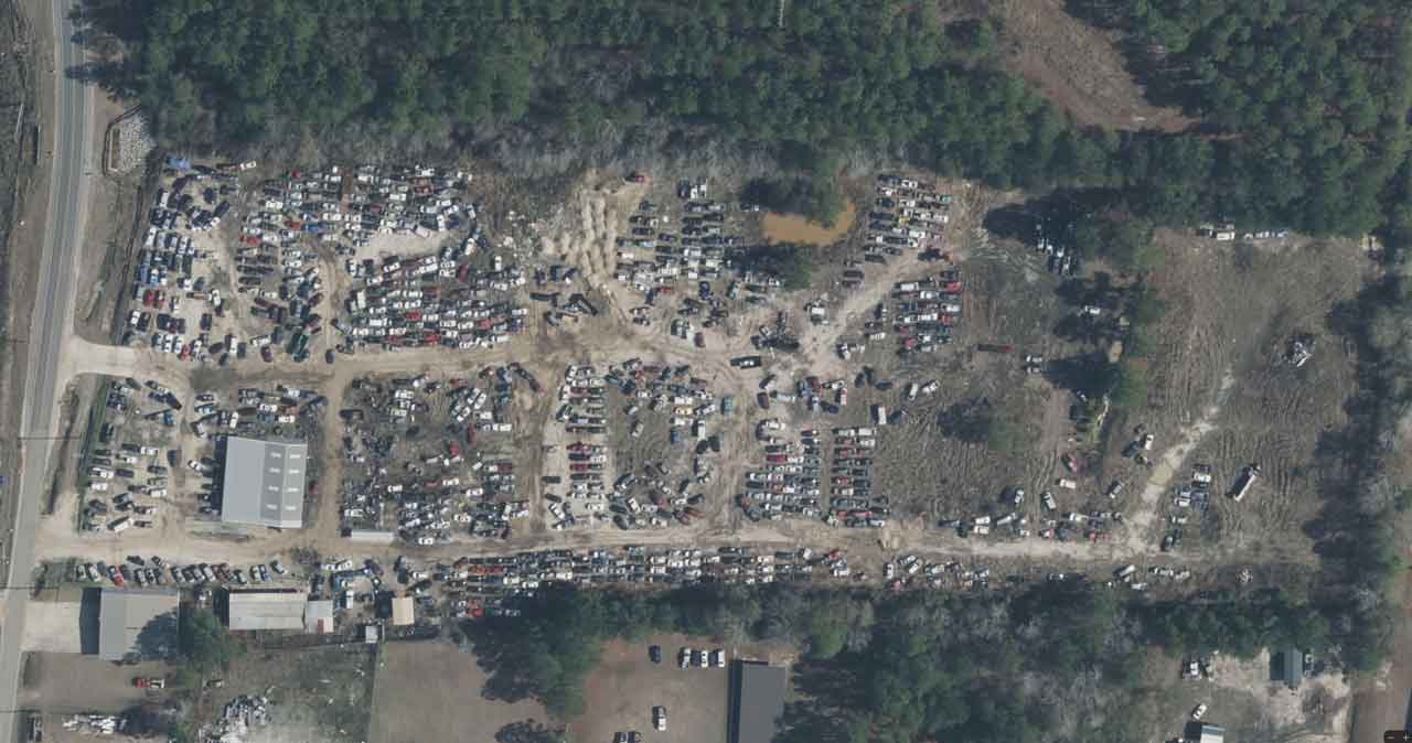 Aerial view of Bridges Auto Services at 639 Woodmen Rd, Moultrie, GA 31768