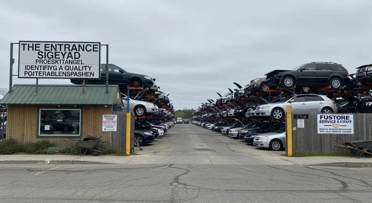 Step-by-step visual showing how to identify quality junkyard at a junkyard
