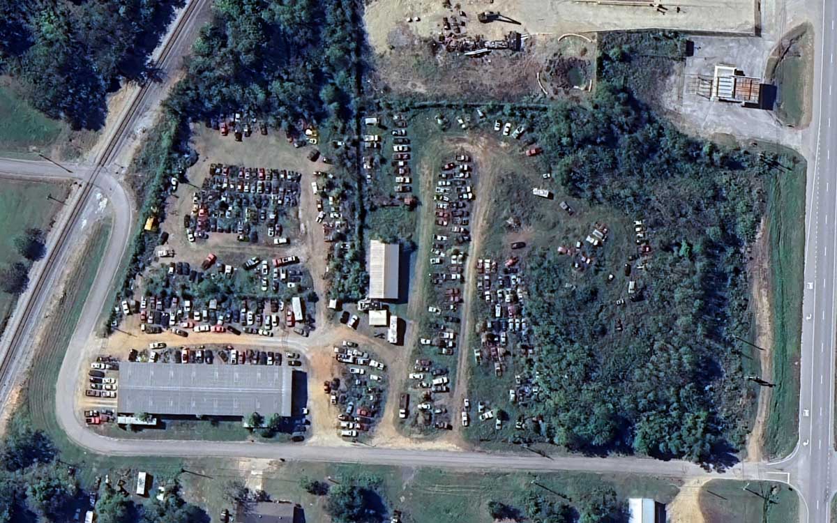 Aerial view of T C Auto Parts at 122 Country Hill Dr, Russellville, AL 35654