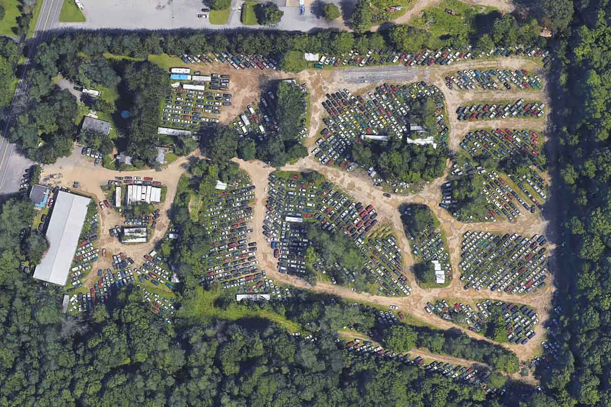 Aerial view of  Volce Salvage Yard at 1554 NY-9G, Hyde Park, NY 12538