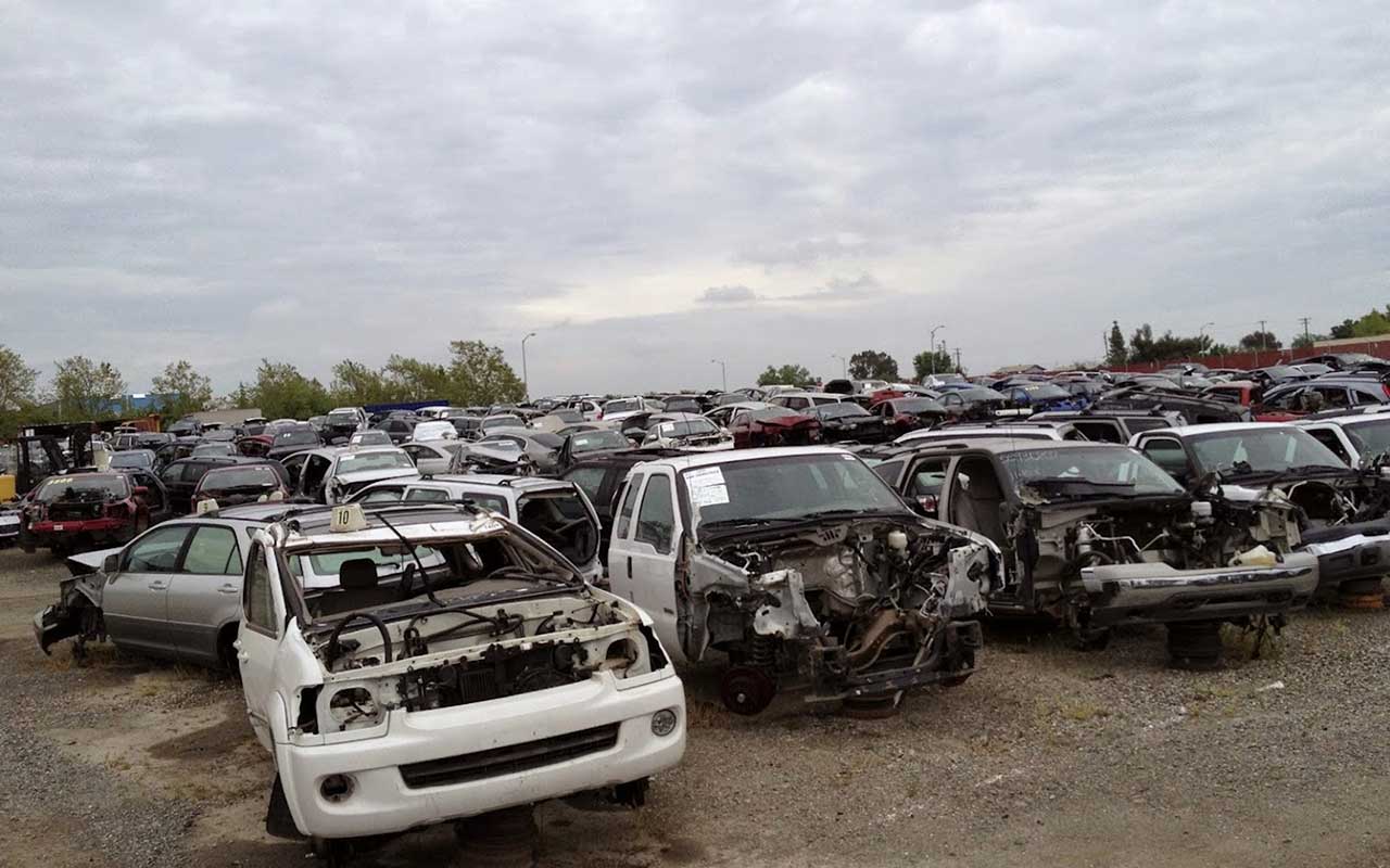 Junk car inventory from Auto Gator at 1961 PFE Rd, Roseville, CA 95747