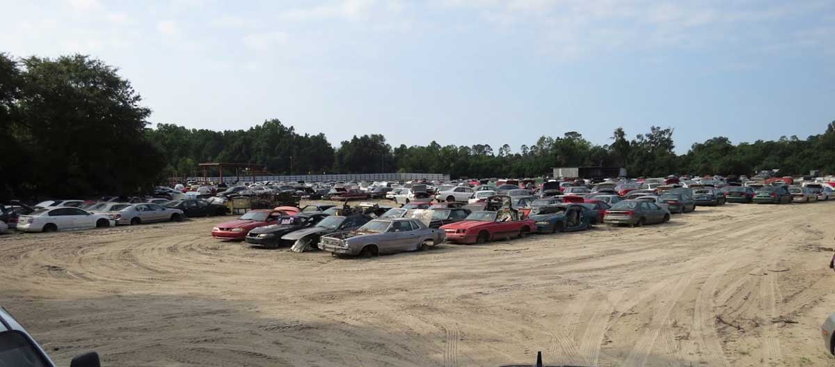 Junk cars at Salvage GM Parts of South Georgia Junkyard in Valdosta, GA