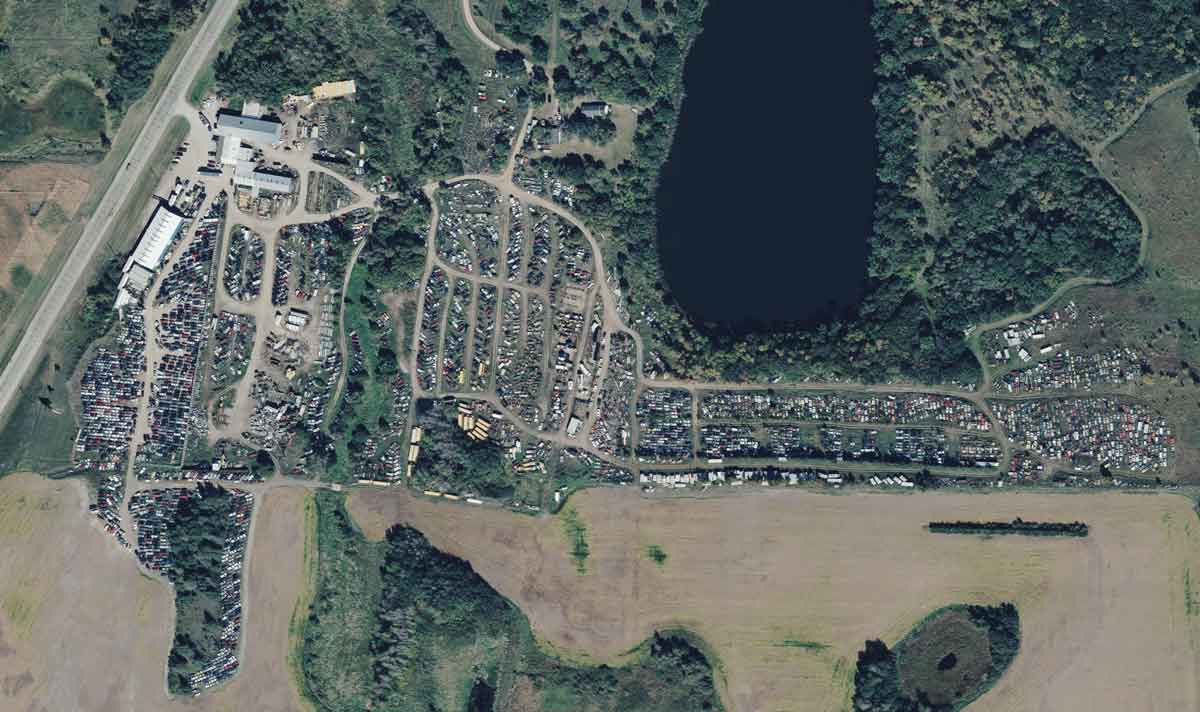 Aerial view of Roadside Salvage at 34186 US-59, Erhard, MN 56534