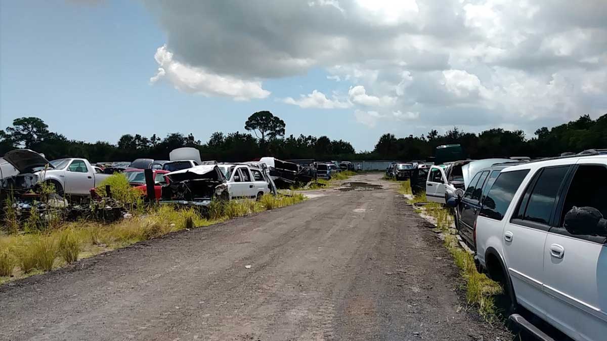 Inside of Snake Road Auto Salvage at 1650 SE Salerno Rd, Stuart, FL 34997