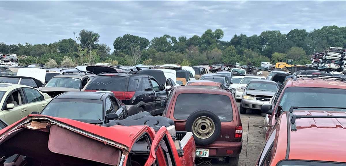 Junk cars from Mid-Florida Auto Salvage In Mulberry, Florida