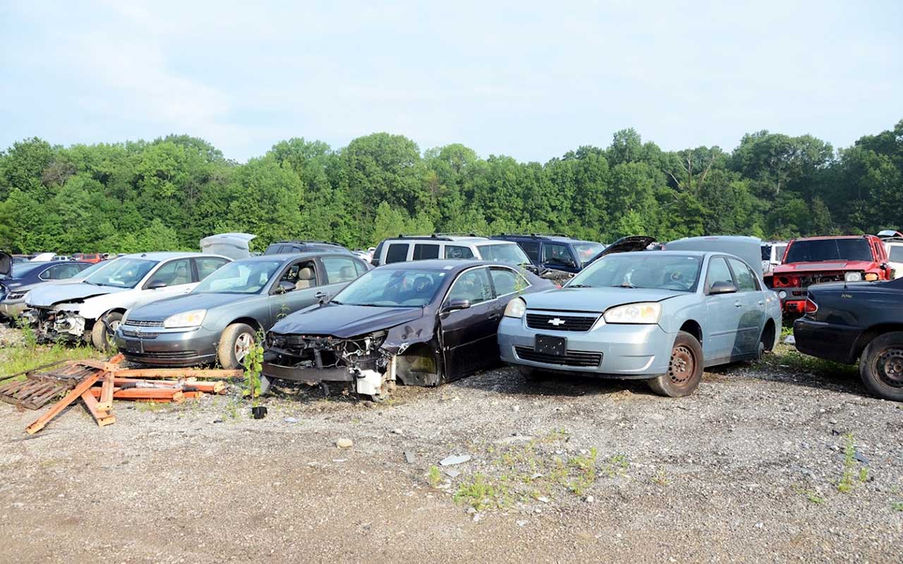 Junk cars inventory of Kertow Auto Salvage at 1123 IL-48, Taylorville, IL 62568