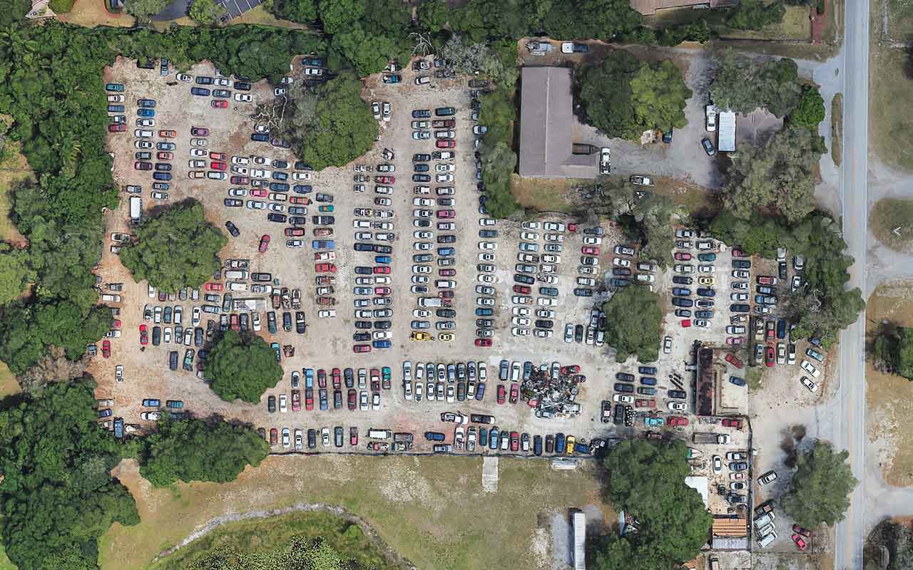Aerial view of B C Salvage at 520 US-77 BUS, Herington, KS 67449