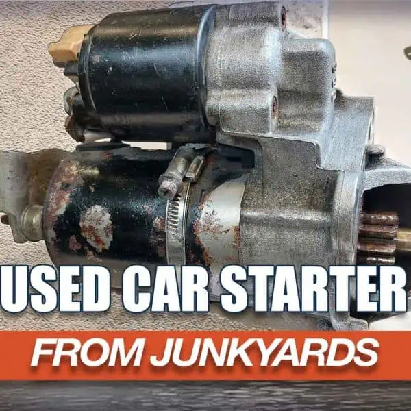 Used car starter from a junkyard