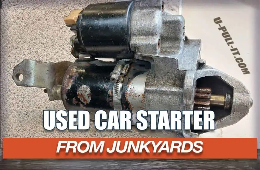 Used car starter from a junkyard