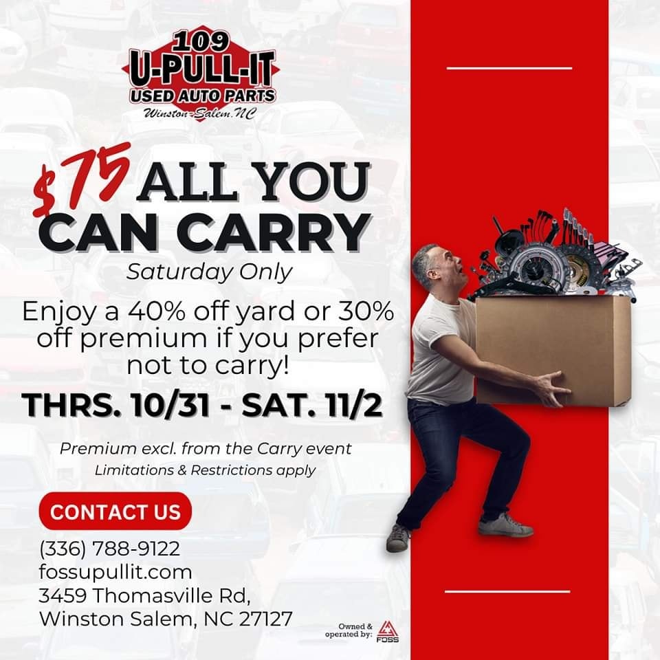 109 U-Pull-It in Winston Salem Black Friday Flyer