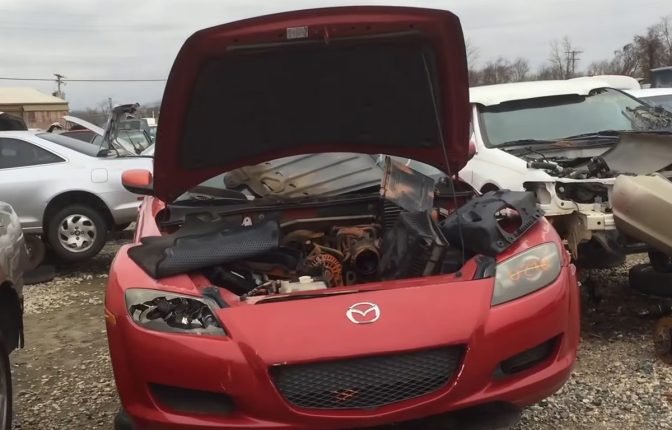 Find used car hoods at the local junkyard