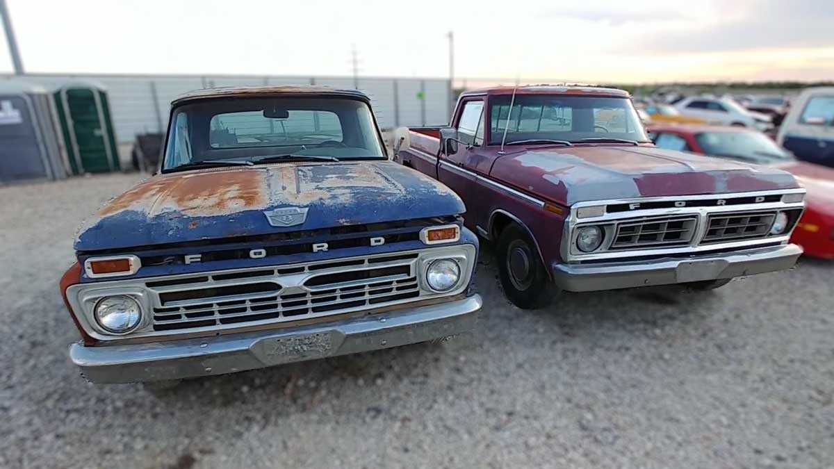 Classic Ford F-150 Vintage truck used parts at the junkyard