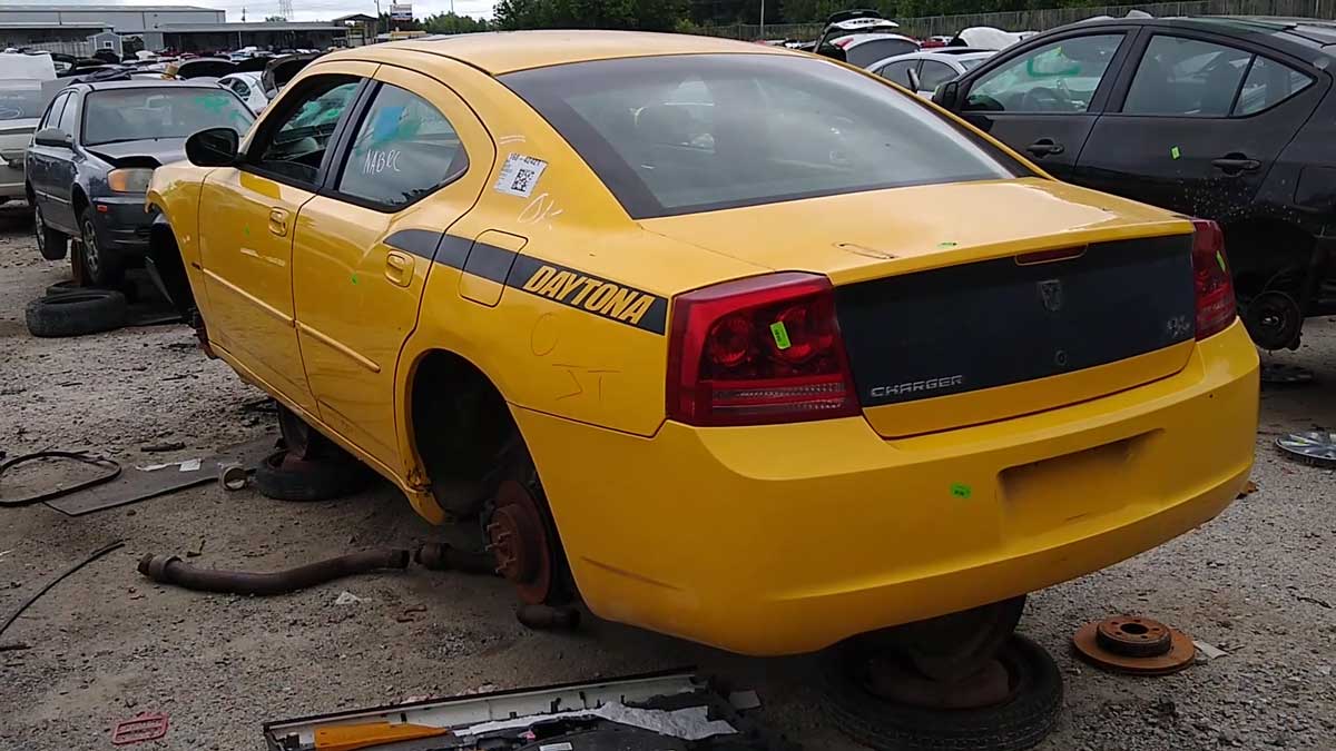 Dodge Charger at a local junkyard waiting to be dismantled