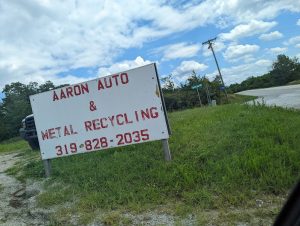 AARON AUTO METAL RECYCLING at 3397 Hwy 6 Trail Homestead IA 52236 1 2 300x226