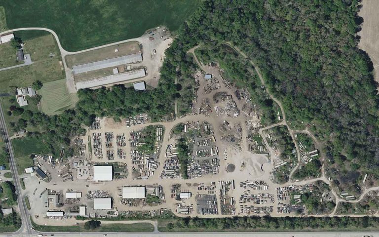 Aerial view of Fitzgerald Salvage Recycling at 17115 Fitzgeralds Rd Lincoln DE 19960 768x480