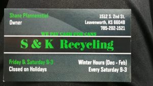 Aluminum Can Recycling SK Recycling at 1512 S 2nd St Leavenworth KS 66048 1 1 300x169