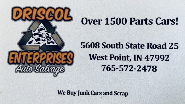 Driscol Enterprises Auto Salvage LLC at 5608 IN 25 West Point IN 47992 1 2 768x434