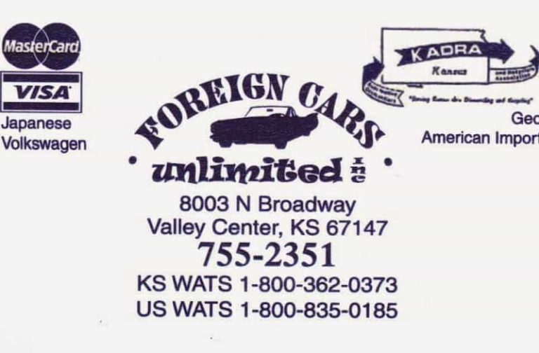Foreign Cars Unlimited Inc at 8003 N Broadway St Valley Center KS 67147 1 768x504