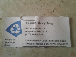 Franks Recycling at 14200 14938 US 371 Taylor AR 71861 1 2 300x225