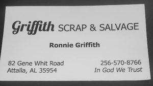 Griffith Scrap Salvage at 82 Gene Whitt Rd Attalla AL 35954 1 1 300x169