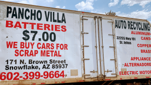 Pancho Villa Scrap Metal And Used Auto Parts at 171 Brown St Snowflake AZ 85937 1 300x169