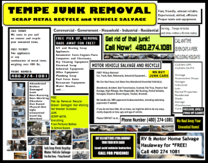 TEMPE JUNK RECYCLING AND REMOVAL SERVICES at 827 N Mary St Tempe AZ 85281 1 300x236