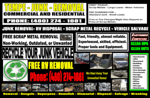 TEMPE JUNK RECYCLING AND REMOVAL SERVICES at 827 N Mary St Tempe AZ 85281 2 1 300x196