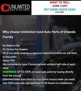 Unlimited Used Auto Parts Junk Car Removal at 18252 E Colonial Dr Orlando FL 32820 3 1 266x300